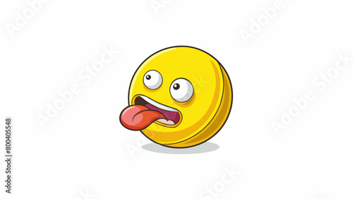 A round yellowshaped piece of candy with a sour powder coating. As soon as you place it on your tongue it immediately puckers your lips and makes your. Cartoon Vector.
