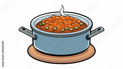 A rustcolored porridge simmering on a stove rich with the nutty aroma of millet. The grains are plump and tender soaking up the flavors of the savory. Cartoon Vector.