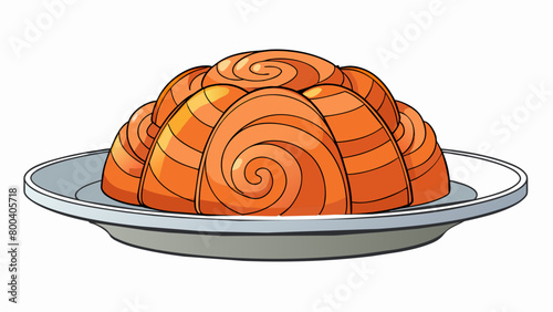 A shiny silver serving platter piled high with spiral ham glazed with a sticky combination of brown sugar Dijon mustard and aromatic es. The ham. Cartoon Vector.