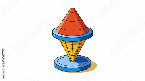 A short stubby coneshaped object made of durable plastic. It has a base that allows for easy insertion into the ground and a flat top for holding a. Cartoon Vector.