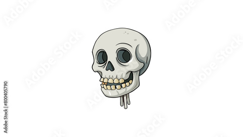 A skull can also be a reminder of the fragility of life with its delicate and thin bones. The jawbone hangs loosely giving the impression of a. Cartoon Vector.