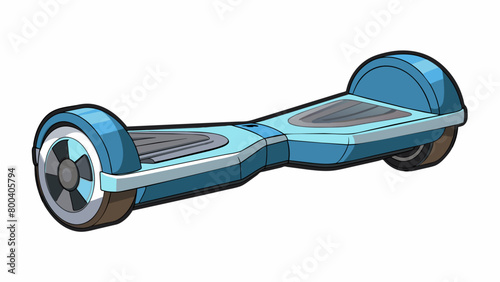 A sleek and futuristiclooking board with two angled wheels at either end capable of hovering a few inches off the ground. It has a metallic finish and. Cartoon Vector.