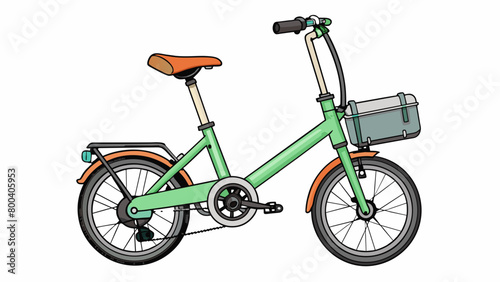 A small foldable bicycle perfect for urban commuting. Its frame is lightweight and made of aluminum with small wheels and a compact design. The pedals. Cartoon Vector.