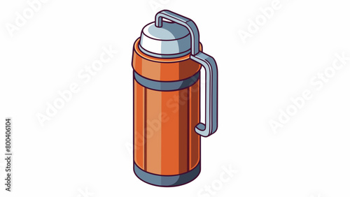 A small versatile thermos with a builtin handle and a spout for pouring. Its compact size makes it perfect for backpacking trips and its ability to. Cartoon Vector.