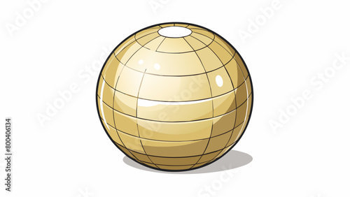A solid weighty sphere crafted from polished ivory its smooth surface shining in the overhead lights of the billiards hall.  on white background . Cartoon Vector.