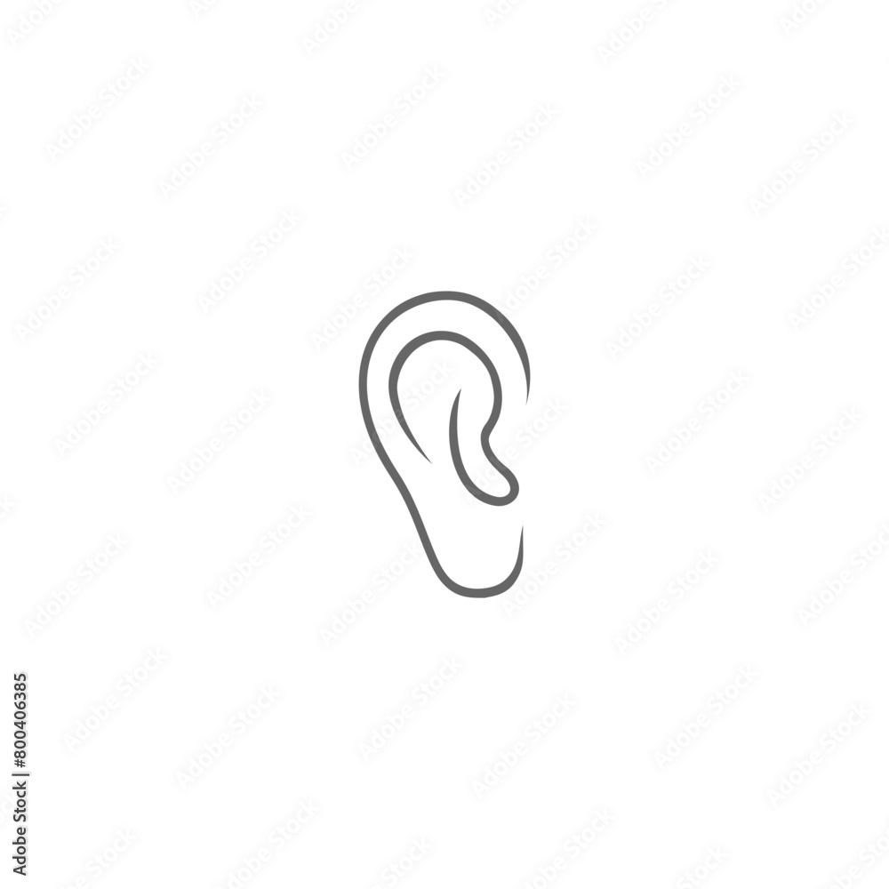 Human ear icon isolated on white background Human ear icon isolated on white background