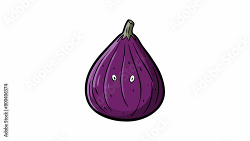 A teardropshaped dark purple vegetable with a smooth and shiny skin. It has a soft velvety texture when cooked and is often mashed into dips or used. Cartoon Vector.
