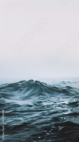 An abstract seascape painting with minimalist waves and a serene atmosphere.