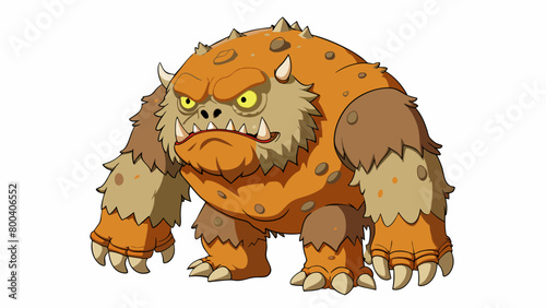 A towering beast loomed in front of me its body covered in dirt and grime. Its eyes were sunken and filled with a primal rage while its massive feet. Cartoon Vector.