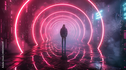 Kaleidoscopic visions unfold in neon-lit streets.