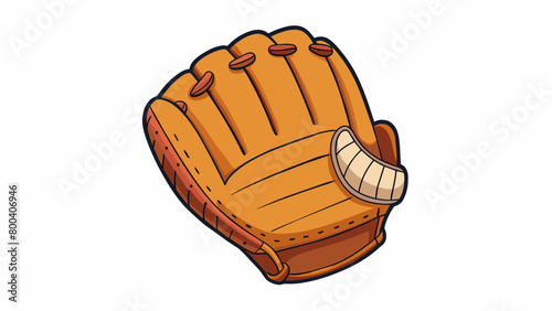 A youth baseball glove has a smaller size and lighter weight specifically designed for younger players. It is made of synthetic materials such as. Cartoon Vector.