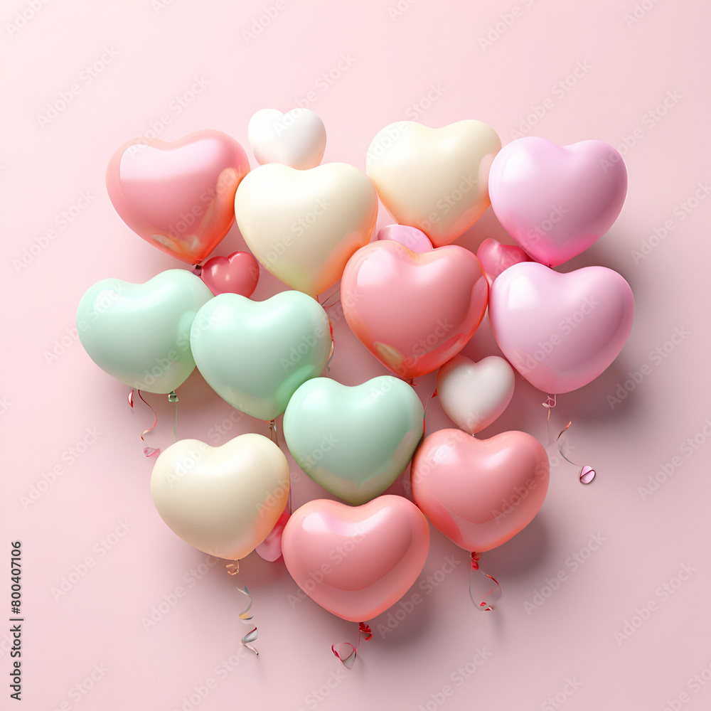 Vector Gradient Mesh Watercolor Drawing Multi Colors Overlapping Heart Shapes Seamless Pattern in Pastel Pink and Yellow.generate ai
