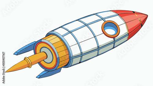 As I looked at the Rocket I noticed its cylindrical body covered in thick and durable material. The body was divided into different sections each with. Cartoon Vector.