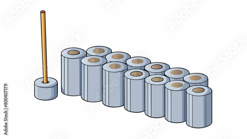 Another instrument is a set of hollow metal cylinders that are different lengths. Each cylinder makes a unique clang sound when you strike it with a. Cartoon Vector.