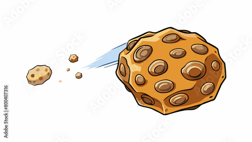 Comets can range in size from small chunks of ice to large rocky bodies several miles in diameter.  on white background . Cartoon Vector.