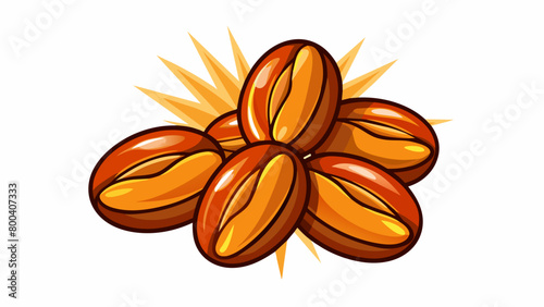 Bright shiny beans that look like they came straight out of a cartoon. They have a hard outer shell with a glossy finish and their insides are filled. Cartoon Vector.