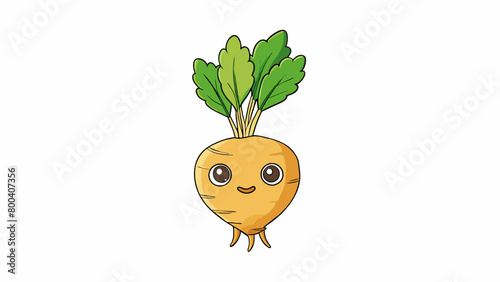Despite its humble appearance this root vegetable contains a surprising amount of flavor and adds depth to soups and stews when cooked.  on white. Cartoon Vector.
