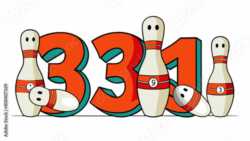 Each Bowling pin is numbered with a unique and bold numeral making it easy to keep track of during a game. These numbers are typically p at the top of. Cartoon Vector.