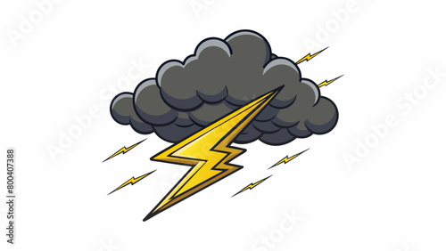 Flashes of lightning illuminated the dark clouds followed by a deafening clap of thunder that sounded like a thousand drums being beaten at once. . Cartoon Vector.