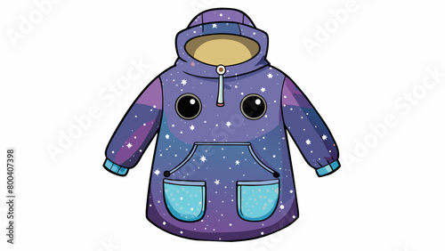 Featuring a whimsical galaxy print this smock is made of a durable waterproof material for messy art projects. It has a comfortable fit with elastic. Cartoon Vector.