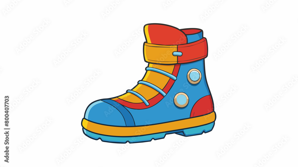Mid boots with a cushioned midsole and a padded collar perfect for long hikes on uneven trails. on white background . Cartoon Vector. Mid boots with a cushioned midsole and a padded collar perfect for long hikes on uneven trails. on white background . Cartoon Vector.