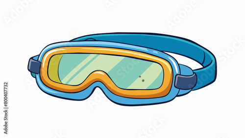 Our final illustration features a pair of swim goggles with a unique twist. Instead of traditional ss these goggles have a neoprene headband that. Cartoon Vector.