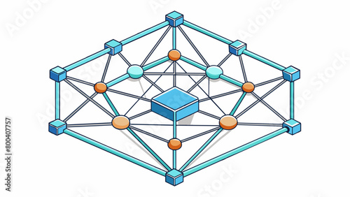 One object that characterizes a web is a network of interconnected lines and nodes. These lines represent the connections between different websites. Cartoon Vector.
