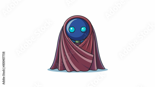 Peeking out from behind a thick curtain you catch a glimpse of a mysterious figure. As it steps into the light you see that Genie is a featureless. Cartoon Vector.