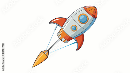 One key feature of a model rocket is its parachute which is a small folded sheet attached to the top of the rocket. Once the rocket reaches its peak. Cartoon Vector.