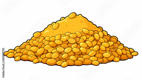 Plump and golden in color these lentils are slightly flattened and have a soft tender bite when cooked.  on white background . Cartoon Vector.