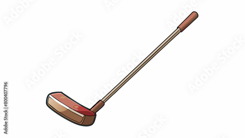 Putter is a flat metal object with a slightly curved face and a long slender handle. Its precision engineering and sleek design make it a musthave. Cartoon Vector.