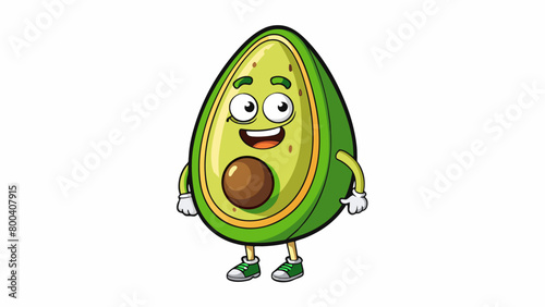 Strikingly green and slightly oblong the avocado is like natures version of a football with a thick protective skin that gives way to a deliciously. Cartoon Vector.