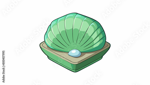 The clam was squat and squarish with a sy thick shell that was a faded shade of green. Its shell was slightly cracked and uneven in some places but it. Cartoon Vector. photo