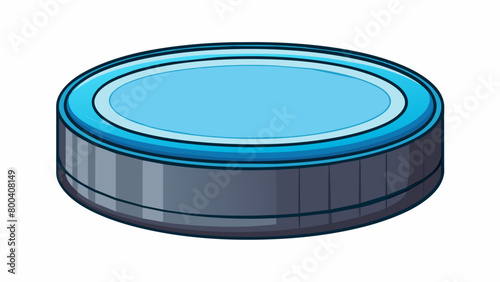 The hockey puck is a small diskshaped object made of dense rubber. It is about three inches in diameter and one inch thick. The surface is smooth and. Cartoon Vector.