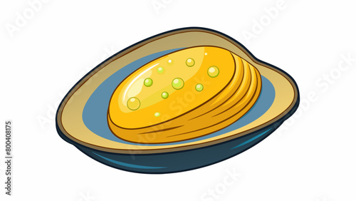 The mussel is a bivalve molusk with a flat oblong shell that is covered in tiny bumps. Its shell opens with a distinct hinge revealing a soft y. Cartoon Vector.