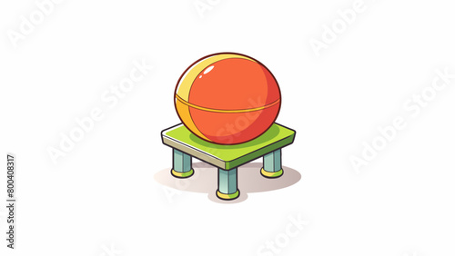 The table tennis ball is a small brightly colored orb with a matte finish. It is slightly bouncy and has a hollow center making it easy to compress. Cartoon Vector.