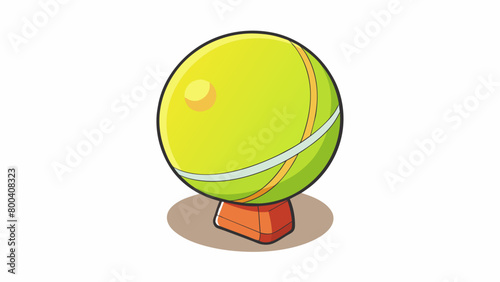 The table tennis ball is a small plastic sphere with a diameter of 40mm. It has a bright fluorescent color and is filled with gas making it. Cartoon Vector.