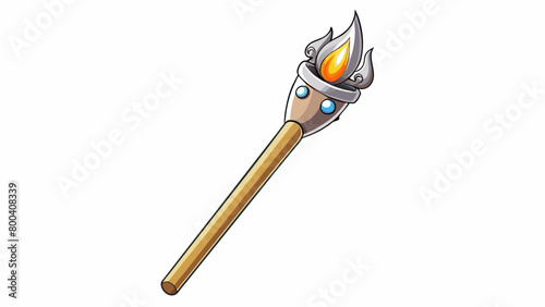 The third match is a long and sleek silver stick with a thick smooth head. It exudes a sense of sophistication and elegance unlike its counterparts.. Cartoon Vector.