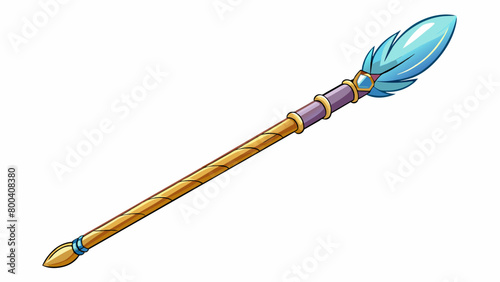 The wand was slim and elegant almost like a long pencil. It was made of a shimmering material that changed colors depending on the light and had a. Cartoon Vector.