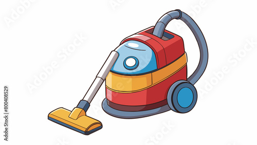 This play vacuum features realistic sound effects and a spinning attachment that mimics the motion of real vacuuming. It also has a removable dust. Cartoon Vector.