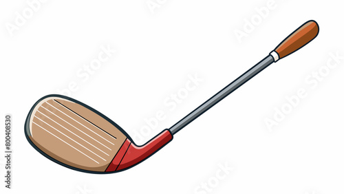 This next golf club is shorter and thicker than the first one. Its handle is wrapped in a soft cushioned material for a comfortable grip. The head is. Cartoon Vector.