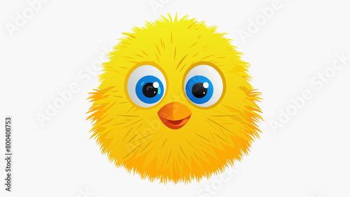 With its velvety soft feathers and curious beady eyes Birdie resembles a fluffy feathery ball of sunshine. on white background . Cartoon Vector.