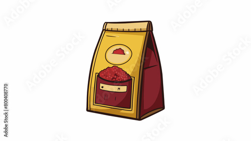 A bag of hearty burgundycolored bulgur that is a good source of fiber and protein. It has a nutty slightly sweet flavor and is often used as a. Cartoon Vector.