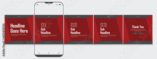 Set of LinkedIn carousel post, social media Instagram carousel post, modern and editable business carousel template design