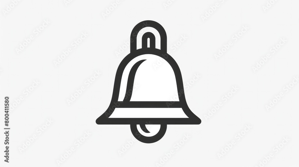 An outline-style notification bell icon, designed for web applications, isolated on a white background. An outline-style notification bell icon, designed for web applications, isolated on a white background.