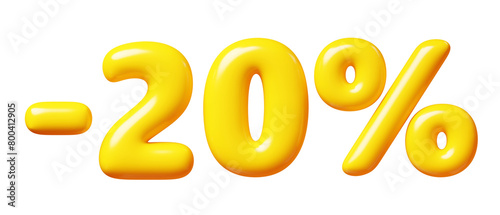 Konstfotografi Balloon number minus twenty percent sign for sale concept