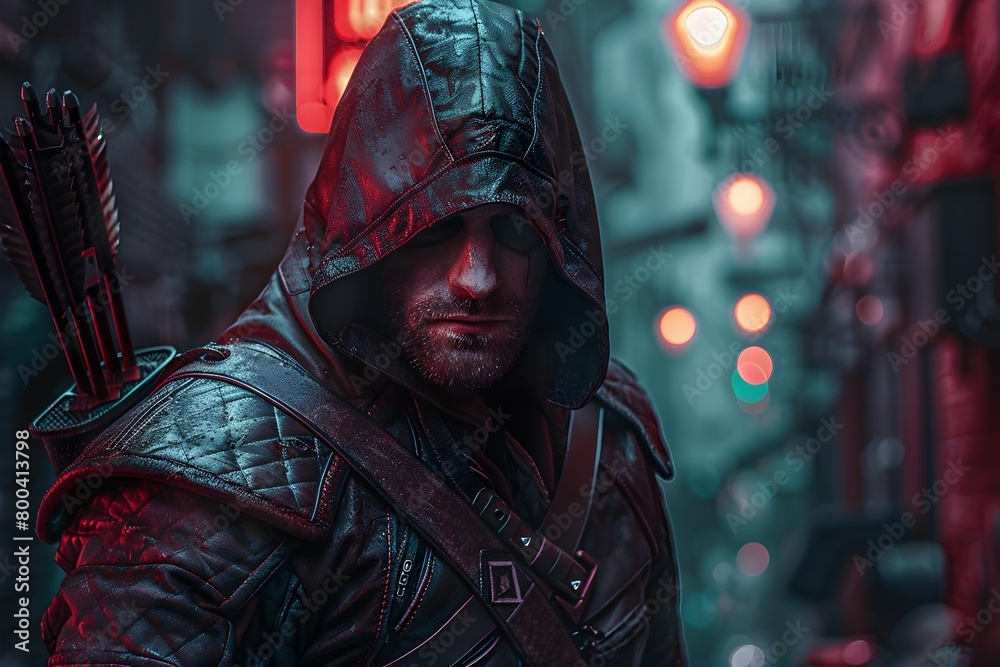 Cunning Assassin Lurking in the Shadows of a Neon Lit Urban Decay Cunning Assassin Lurking in the Shadows of a Neon Lit Urban Decay