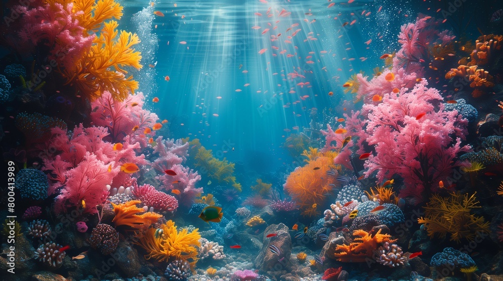 Naklejka premium Majestic Marine Ecosystem, generative ai