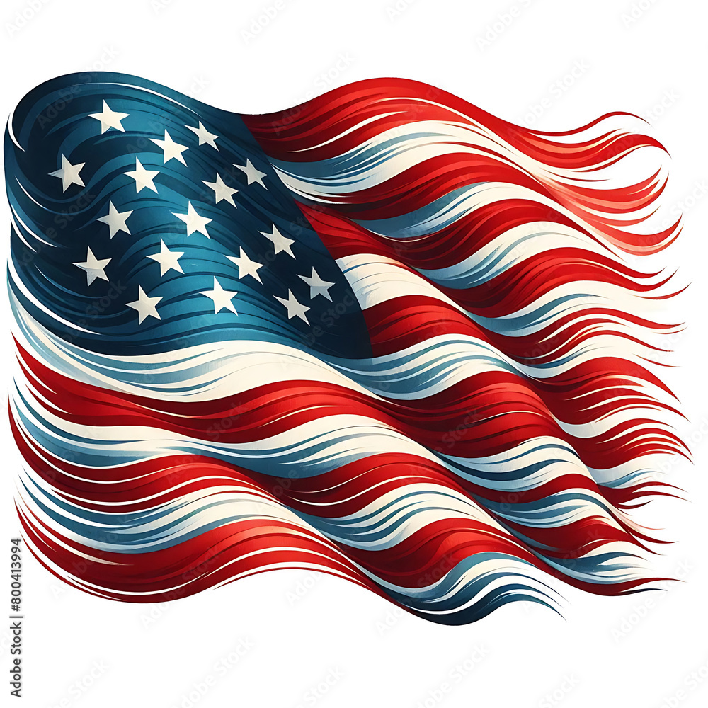 Obraz premium American flag waving in wind