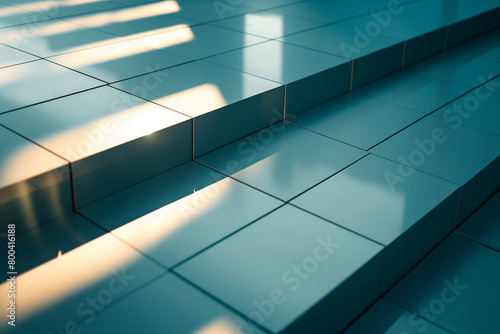 Abstract Light and Shadow Play on Staircase